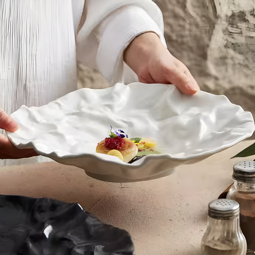 Wrinkled Paper Design Ceramic Plate