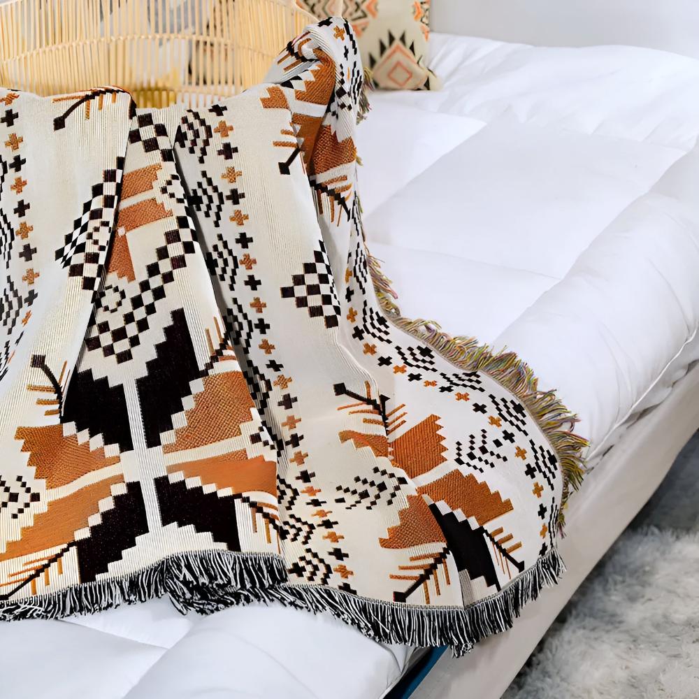 Moroccan Boho Pattern Picnic Mat for Indoor and Outdoor Use