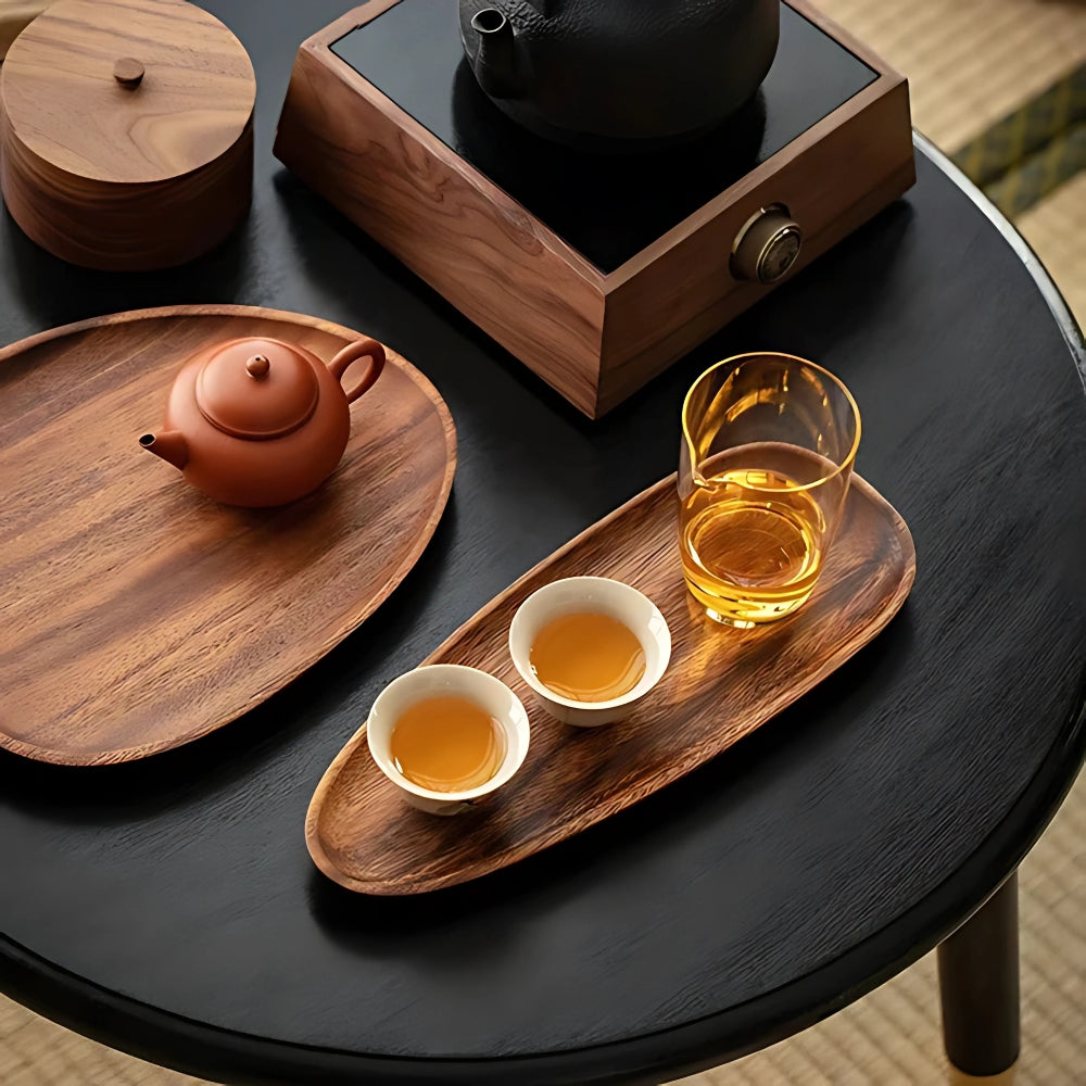 Acacia Wood Oval Serving Trays Set