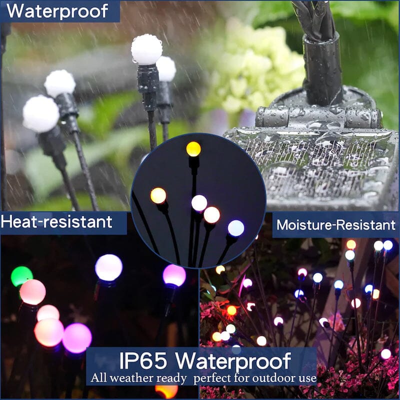 Solar-Powered Firefly Garden Light with Flexible Sway Design
