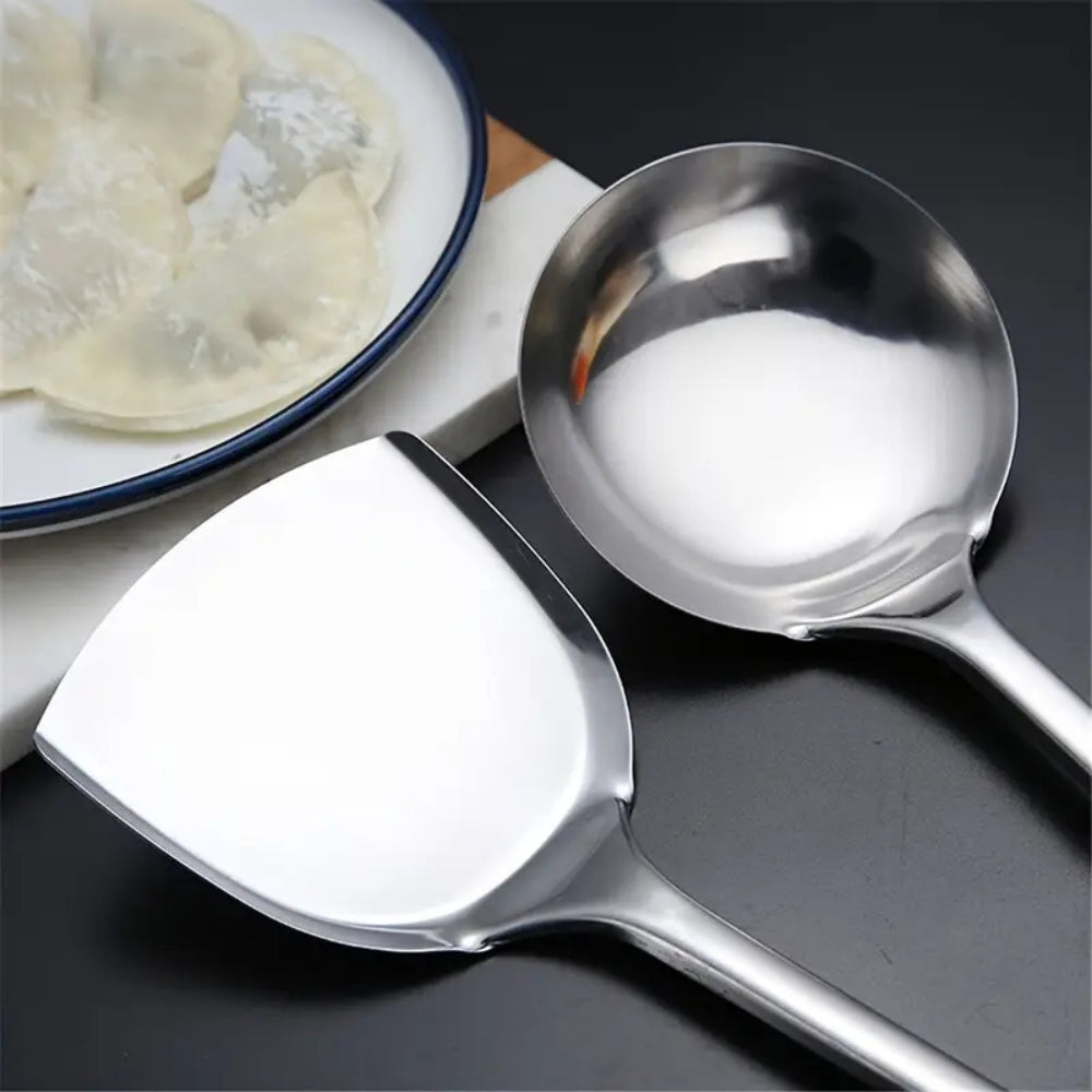 Stainless Steel Cooking Utensil Set with Ergonomic Handles