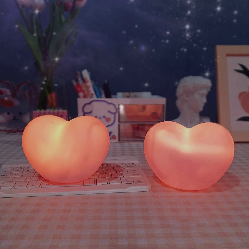 Heart-Shaped Silicone LED Night Light Table Lamp