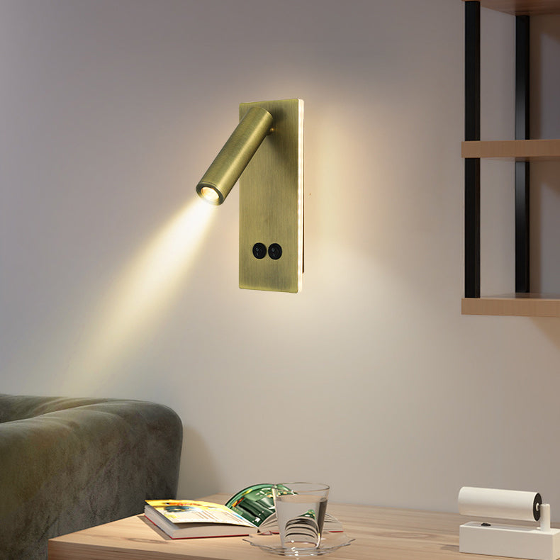 Modern Minimalist Rectangular Round Iron Aluminum LED Wall Lamp