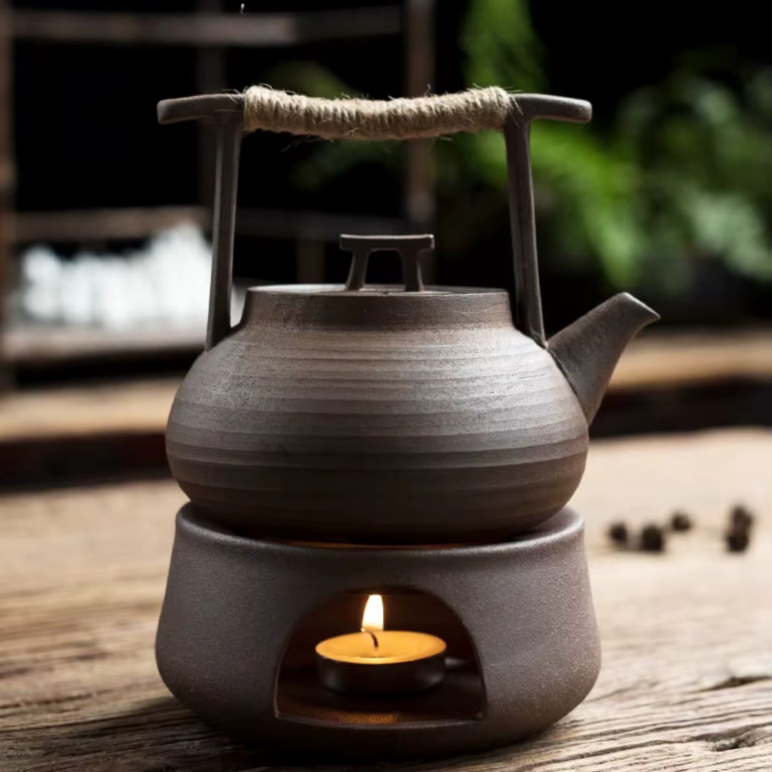 Ceramic Teapot with Warmer for Cozy Tea Moments