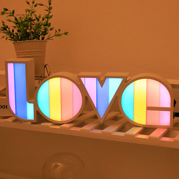 Art Deco Waterproof LED Table Lamp with LOVE Letters