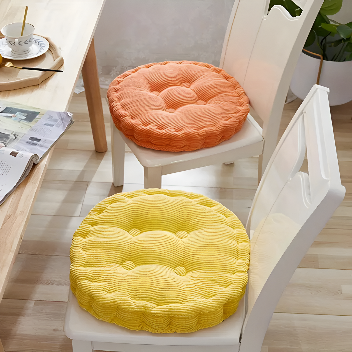 Stackable Soft Corduroy Chair Cushions