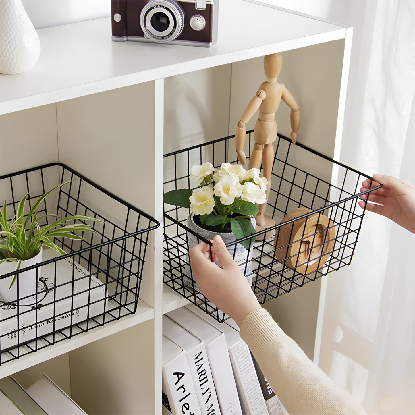 Modern Geometric Wire Storage Basket