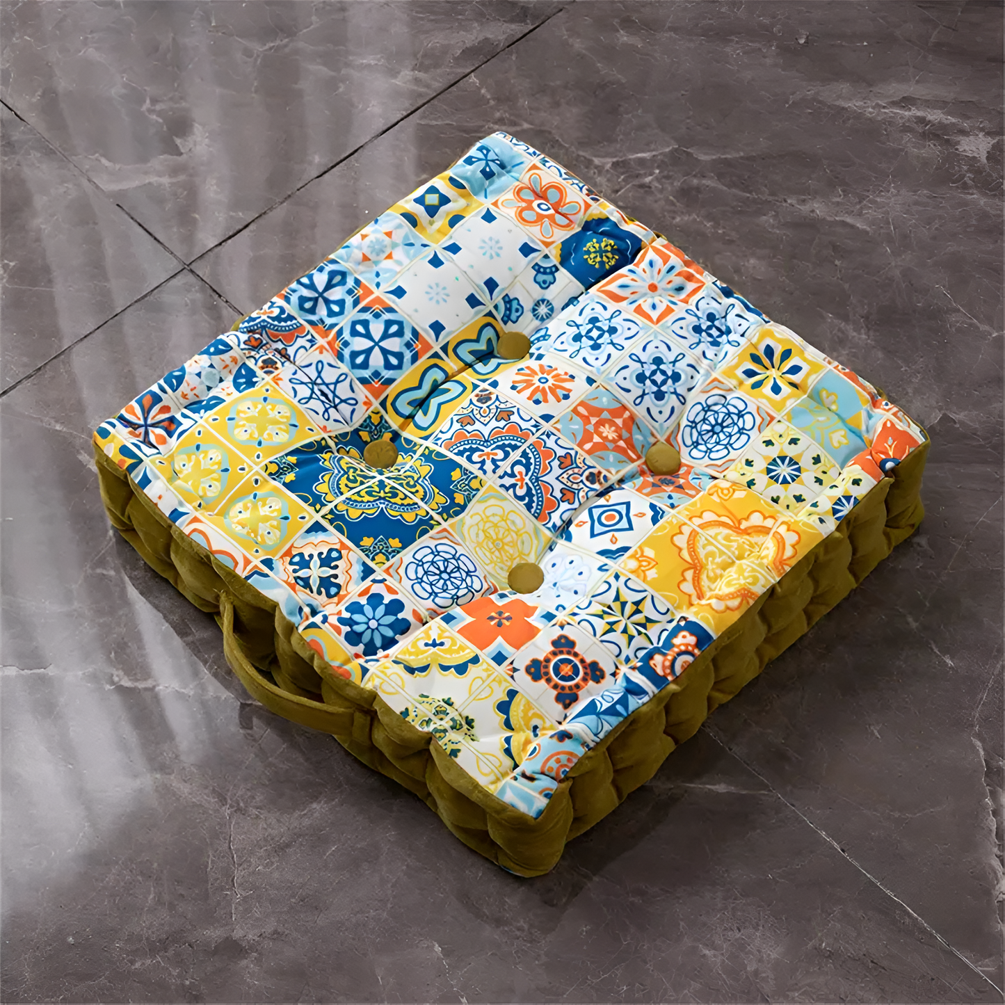 Vintage Velvet Tufted Floor Cushion