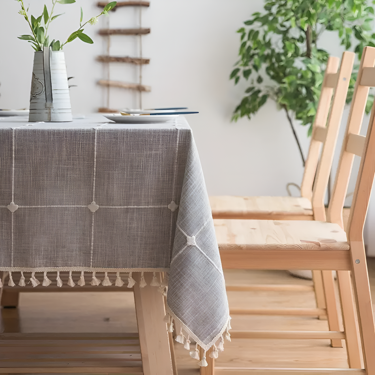 Cotton Linen Pastoral Plaid Tablecloth