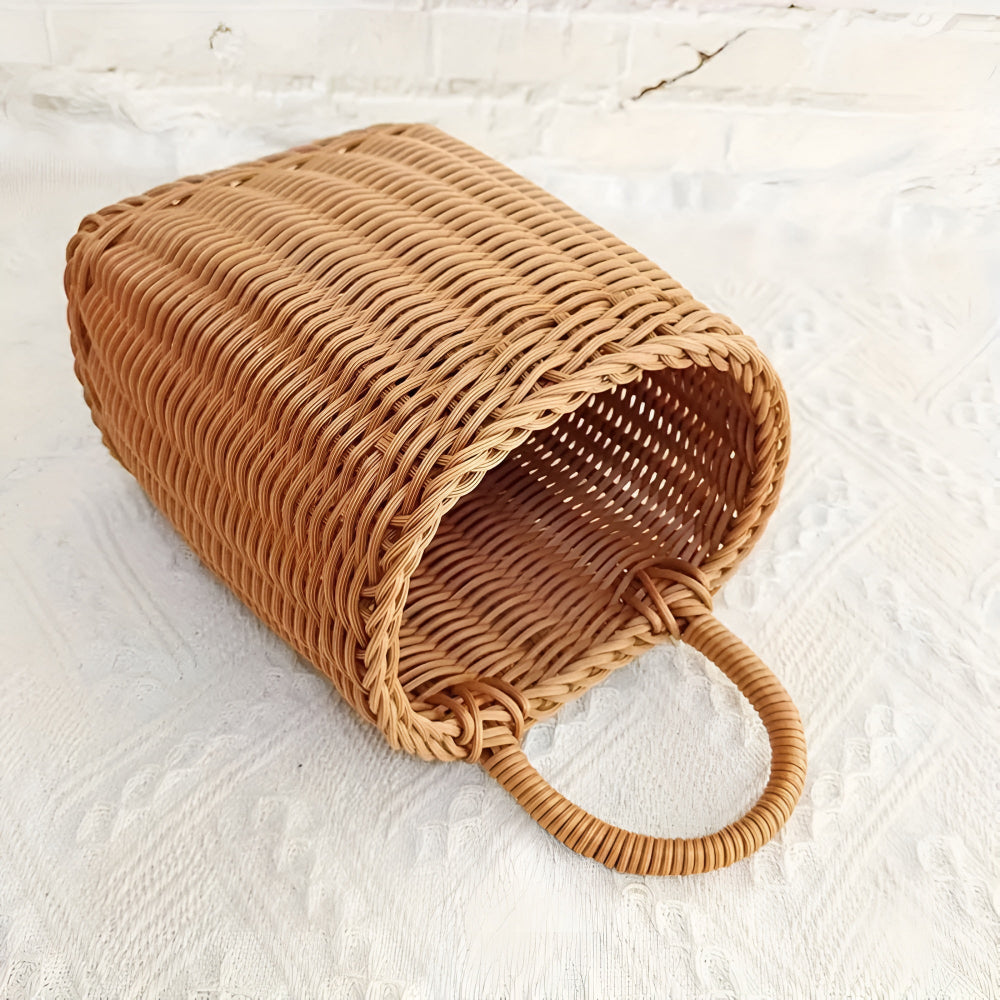 Woven Rattan-Look Storage Basket