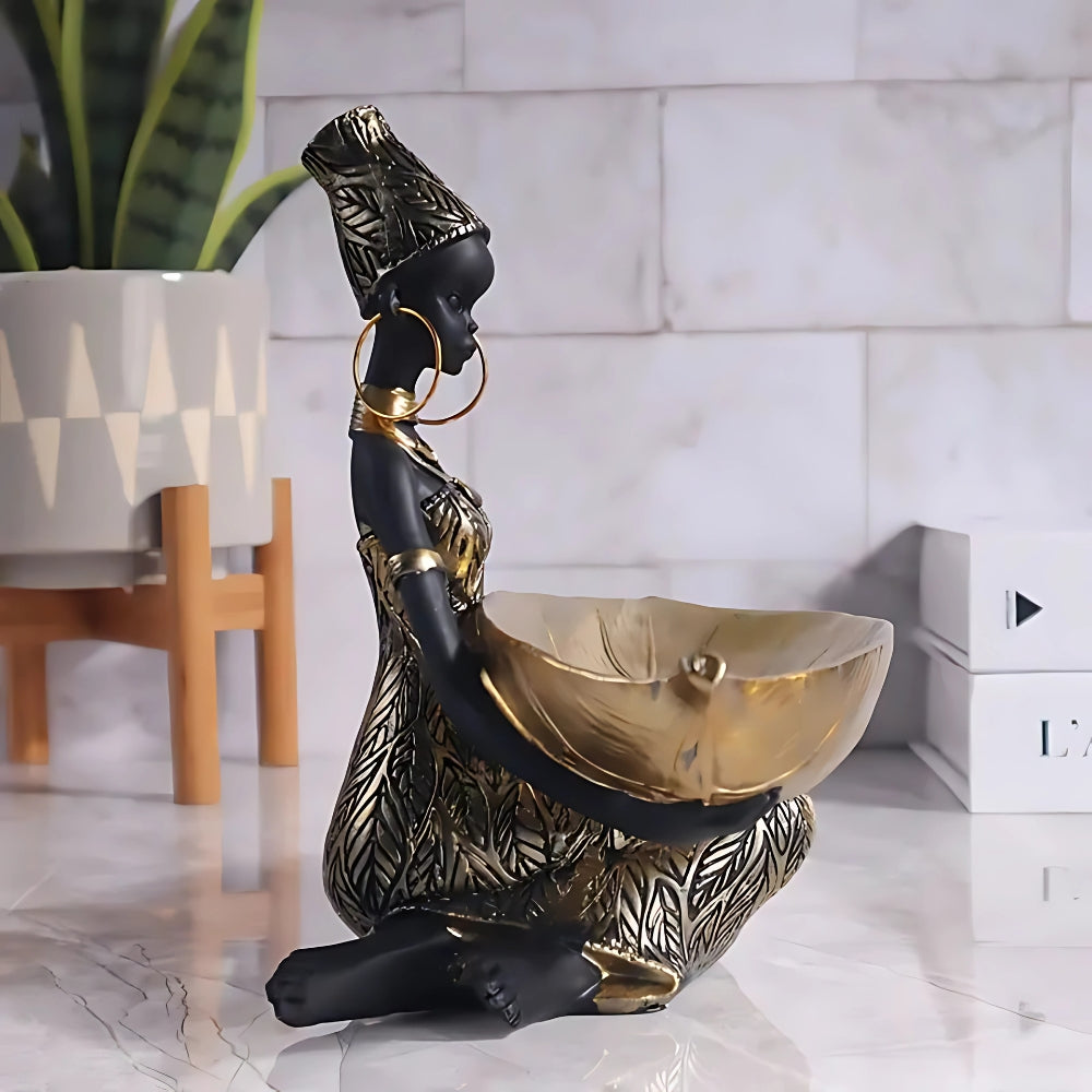 Elegant Black Female Figure Jewelry Holder