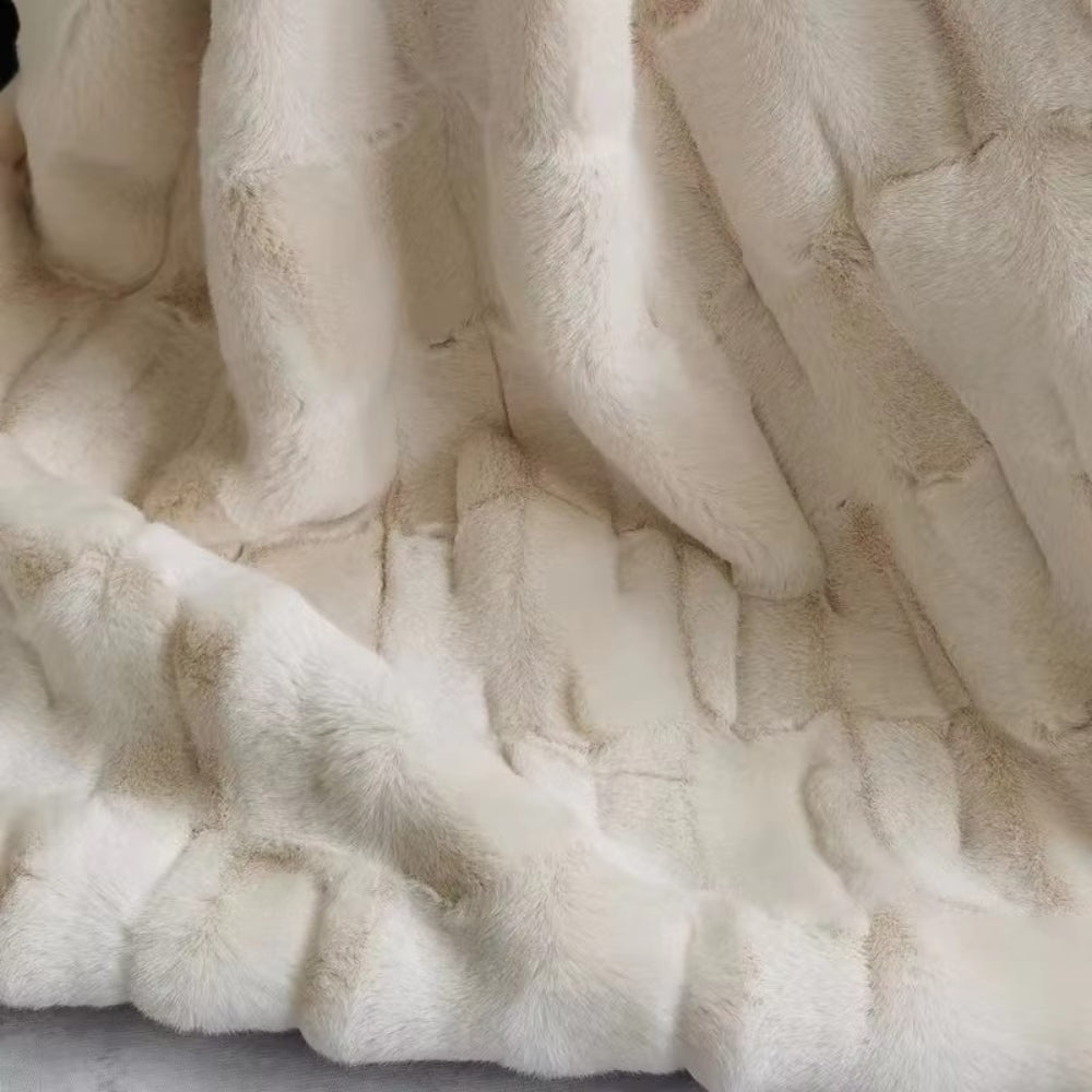Plush Double-Layer Faux Fur Throw Blanket