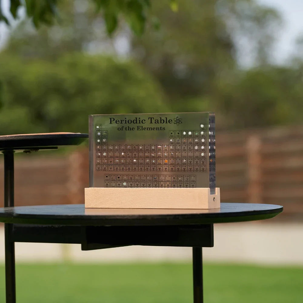 Illuminated Acrylic Periodic Table with Real Element Samples
