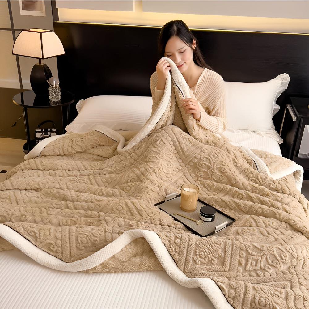 Velvet Mandala Sherpa Throw Blanket