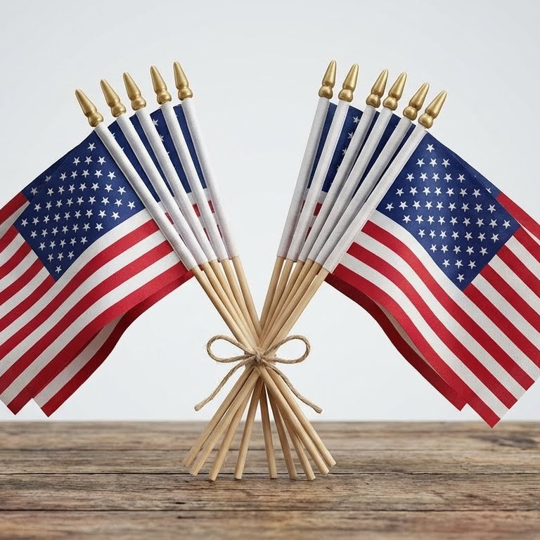 Handheld American Flag on Stick - Double-Sided Durable Mini Flag for Parades and Celebrations