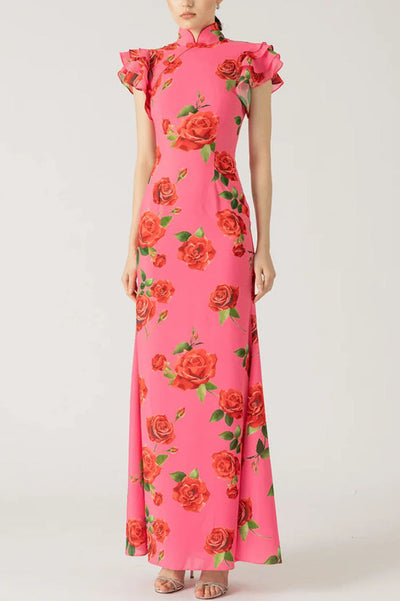 Valery - Floral Mandarin Dress
