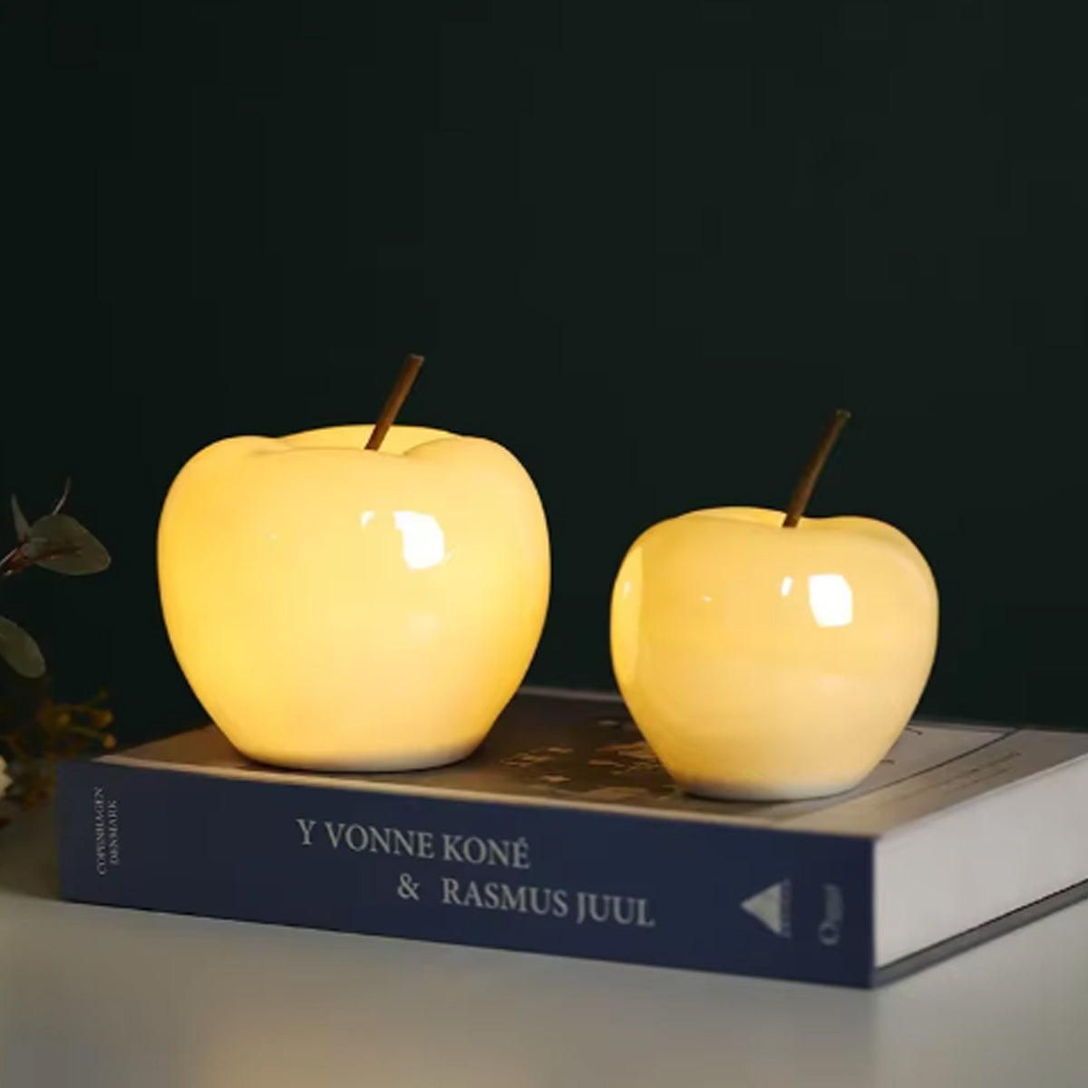 Translucent Apple Table Lamp with LED Bulb