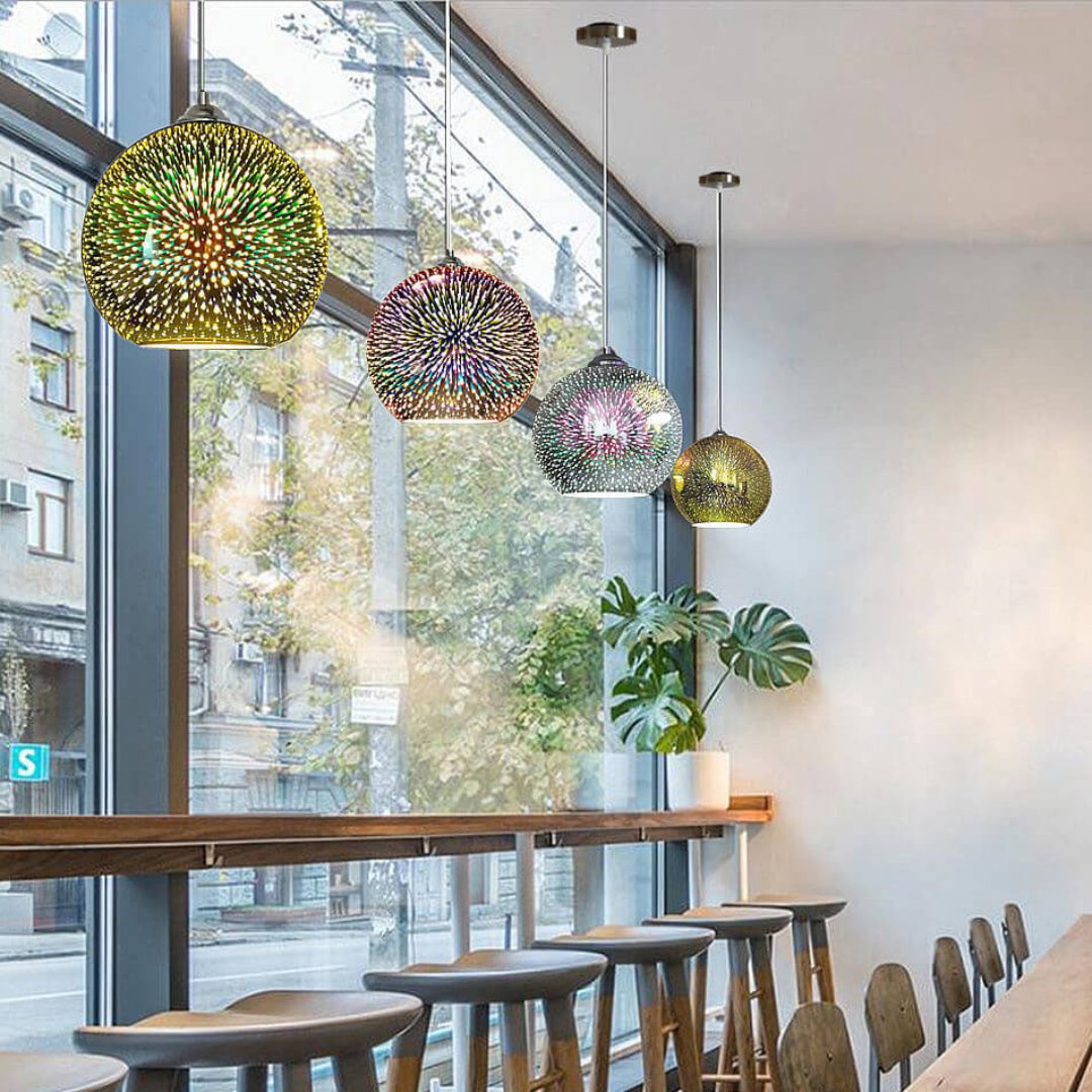 3D Colorful Firework Glass Pendant Lamp