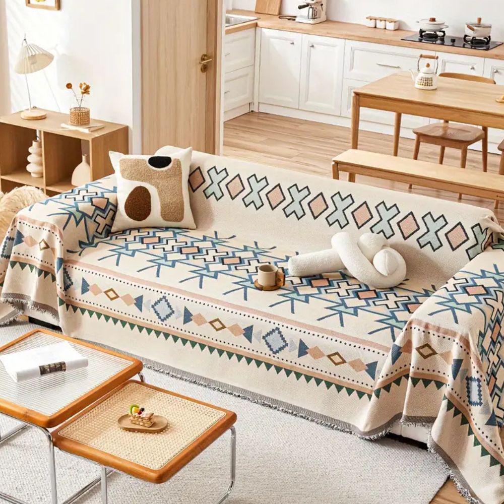 Premium Chenille Tribal Weave Sofa Cover