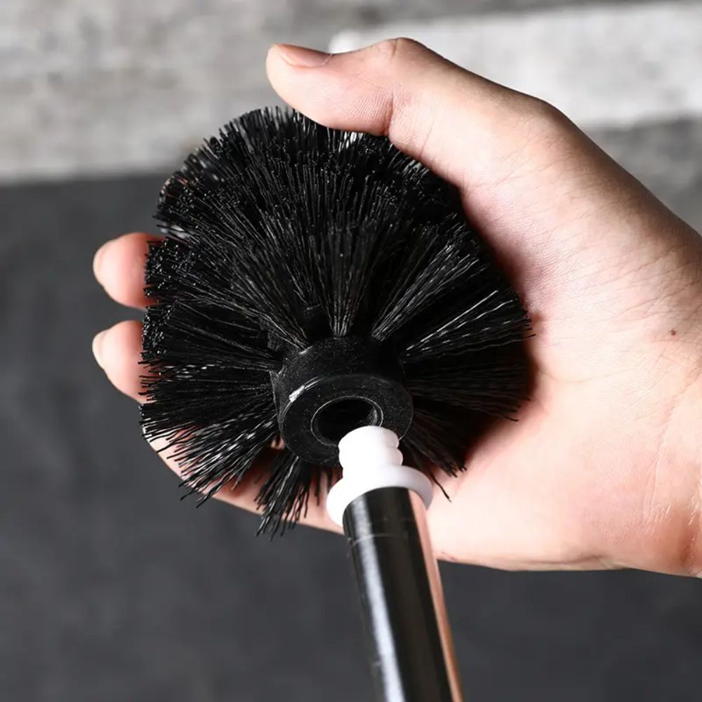 Stone-Inspired Ceramic Toilet Brush with Holder