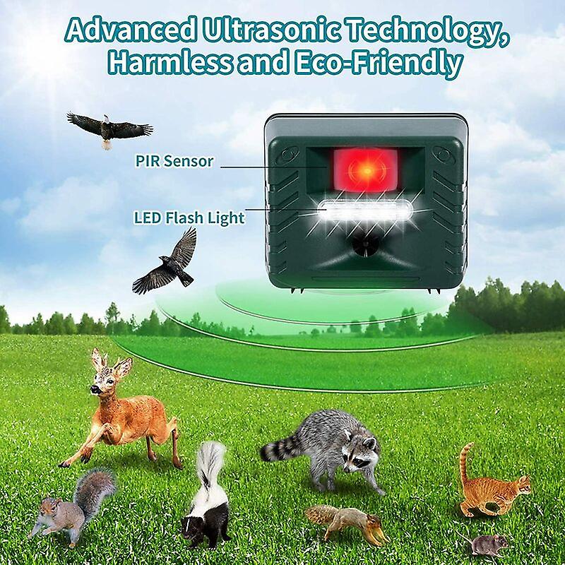 Ultrasonic Woodpecker Repeller with Sonic Alarms and Flashing Lights