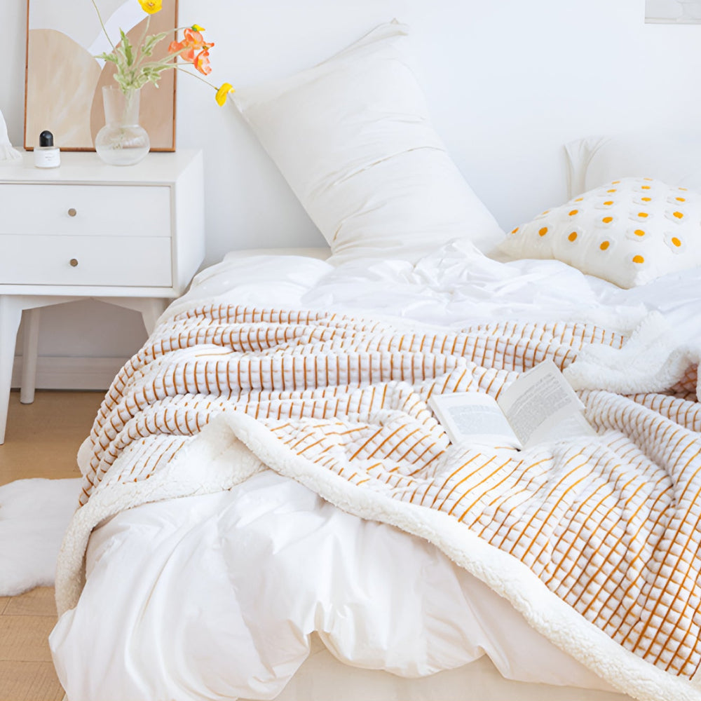 3D Waffle Sherpa Fleece Blanket