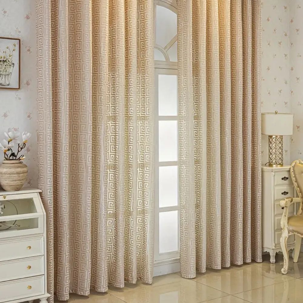 Embroidered Velvet Maze Curtain