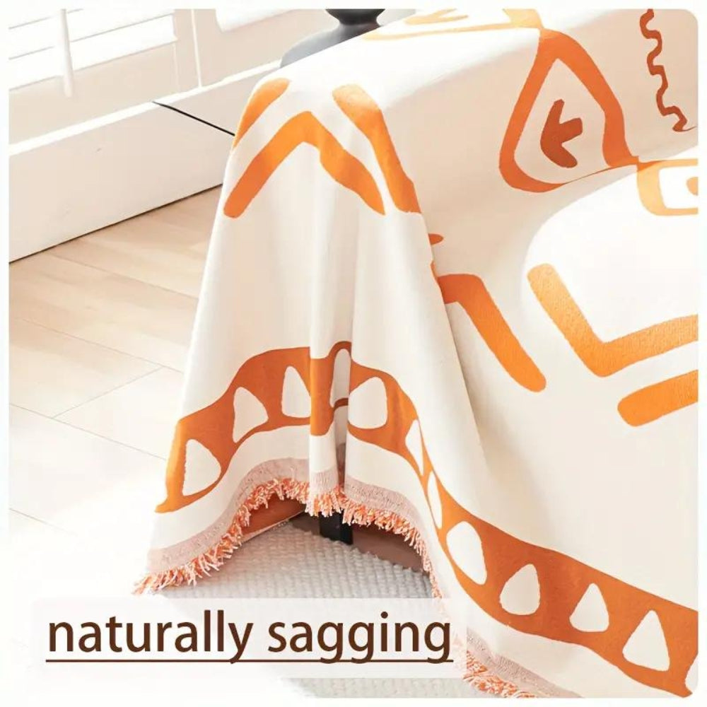 Reversible Bohemian Chenille Sofa Cover