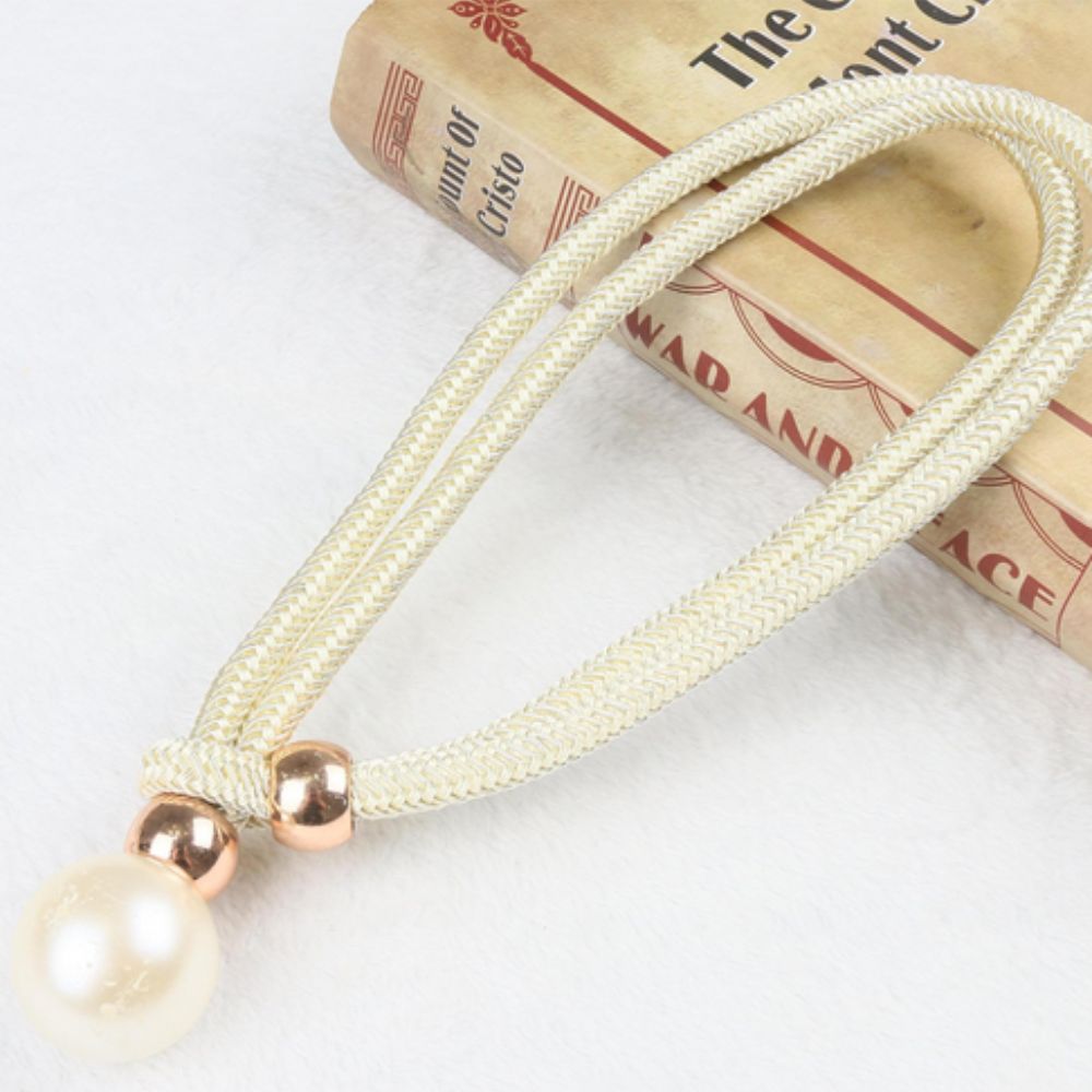 Adjustable Faux Pearl Curtain Tie Backs - 2 Piece Set