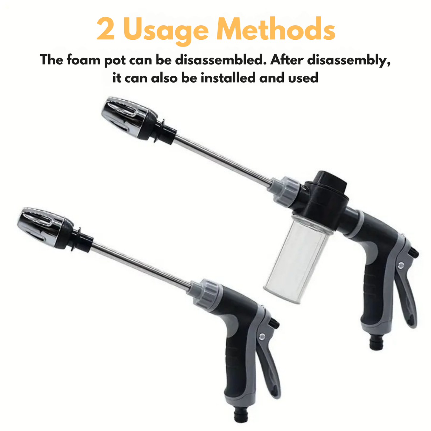High-Pressure Washer with Adjustable Nozzle and Soap Tank