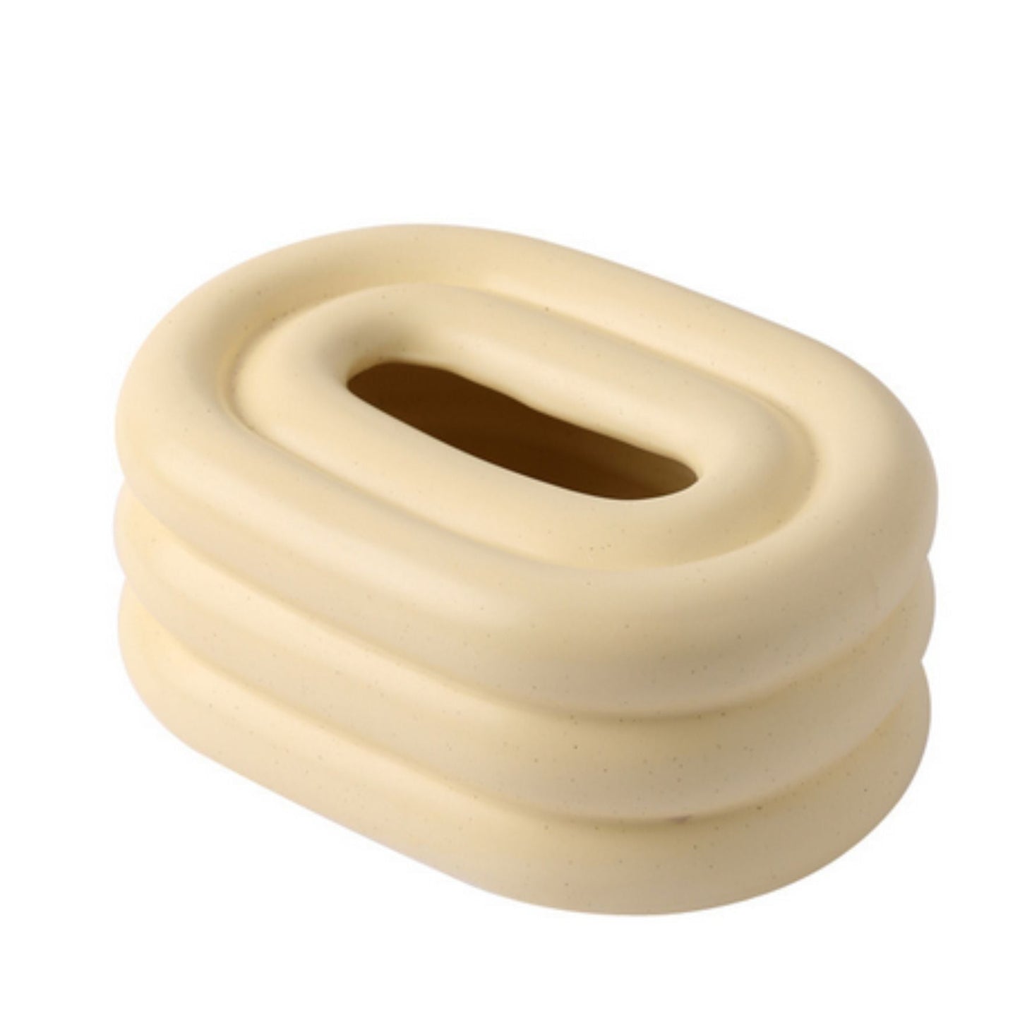 Lustre Ceramic Tissue Box with Wind Ring Design