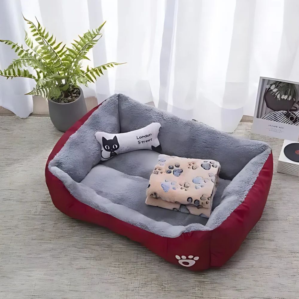 Plush Microfiber Pet Bed with Non-Slip Bottom