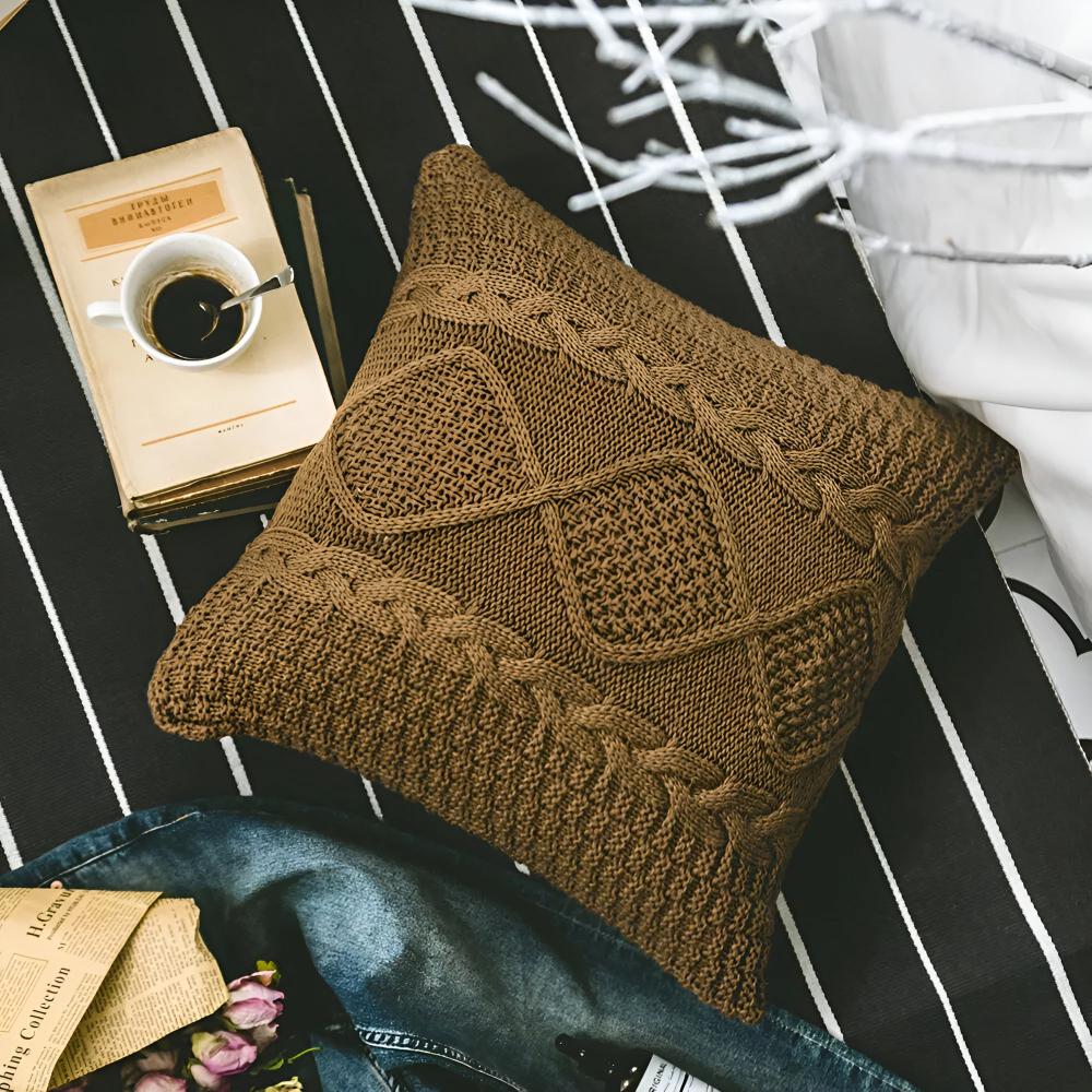 Braided Knitted Acrylic Cotton Cushion Cover