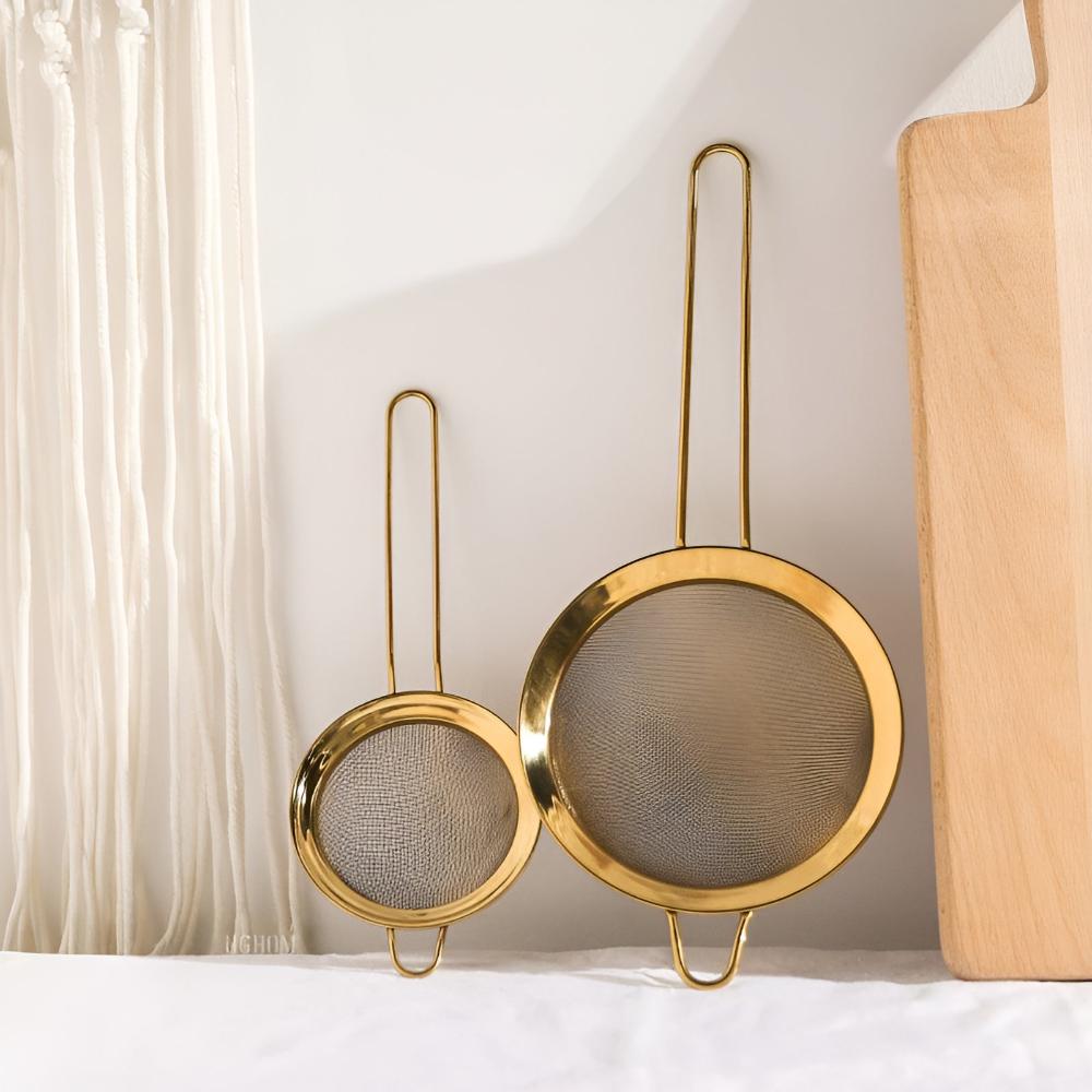 Gold Plated Stainless Steel Fine Mesh Strainer