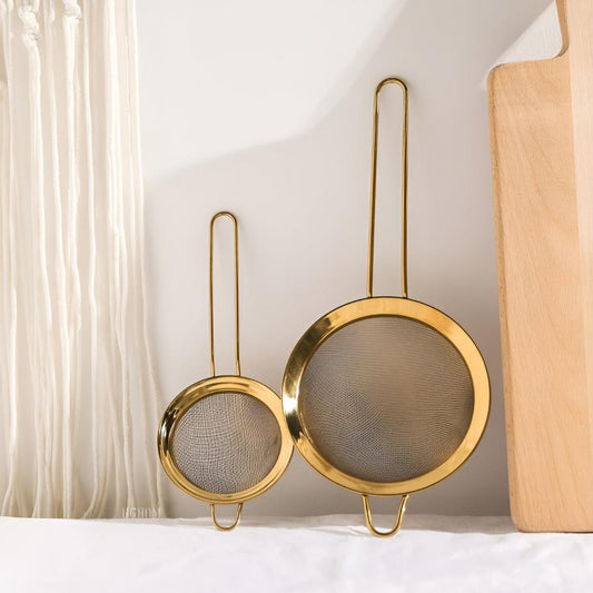 Gold Plated Stainless Steel Fine Mesh Strainer