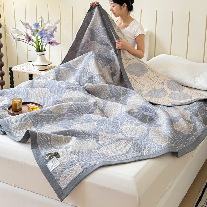 Mulberry Leaf Triple Layer Cotton Gauze Blanket