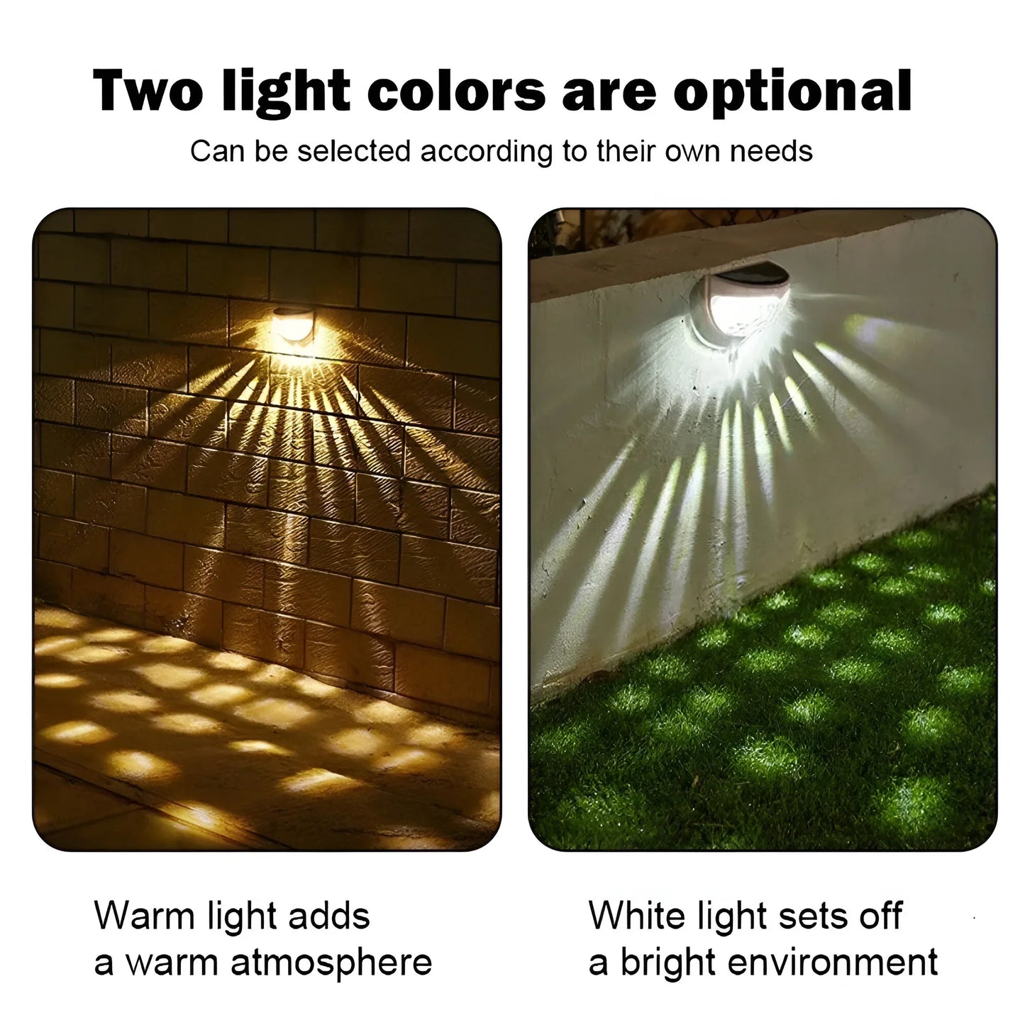 Solar LED Garden Wall Lamp with Waterproof Design