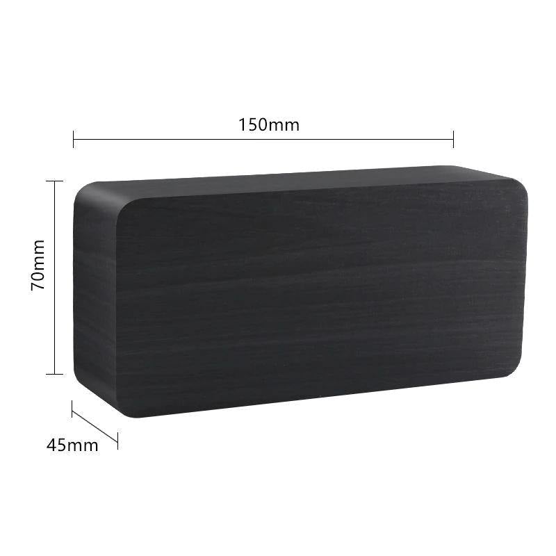 Wooden Cube LED Alarm Clock with USB Charging