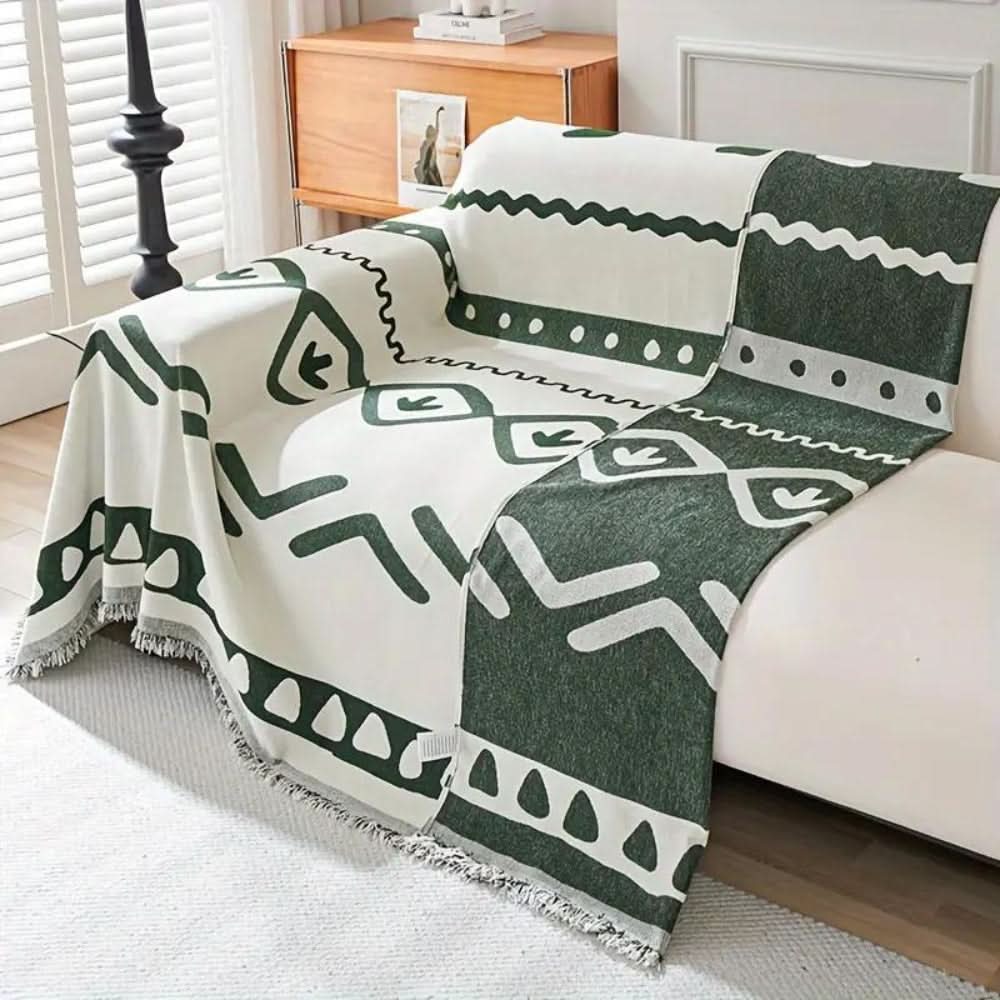 Reversible Bohemian Sofa Cover - Chenille Fabric