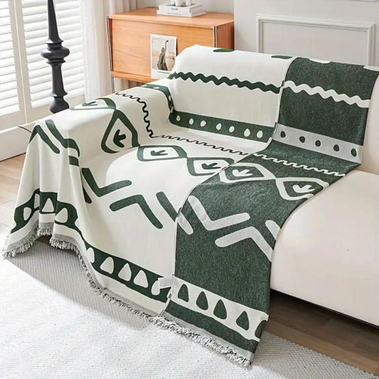 Reversible Bohemian Sofa Cover - Chenille Fabric