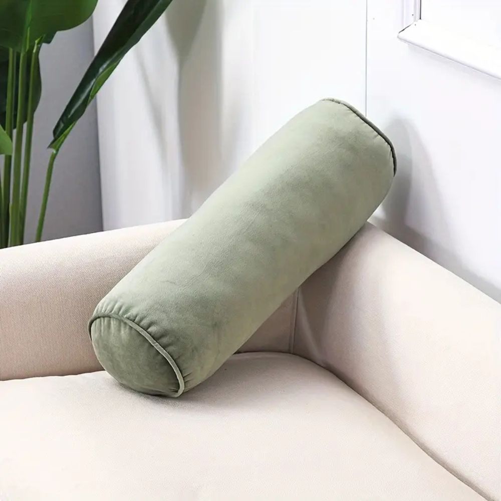 Plush Velvet Ergonomic Bolster Cushion