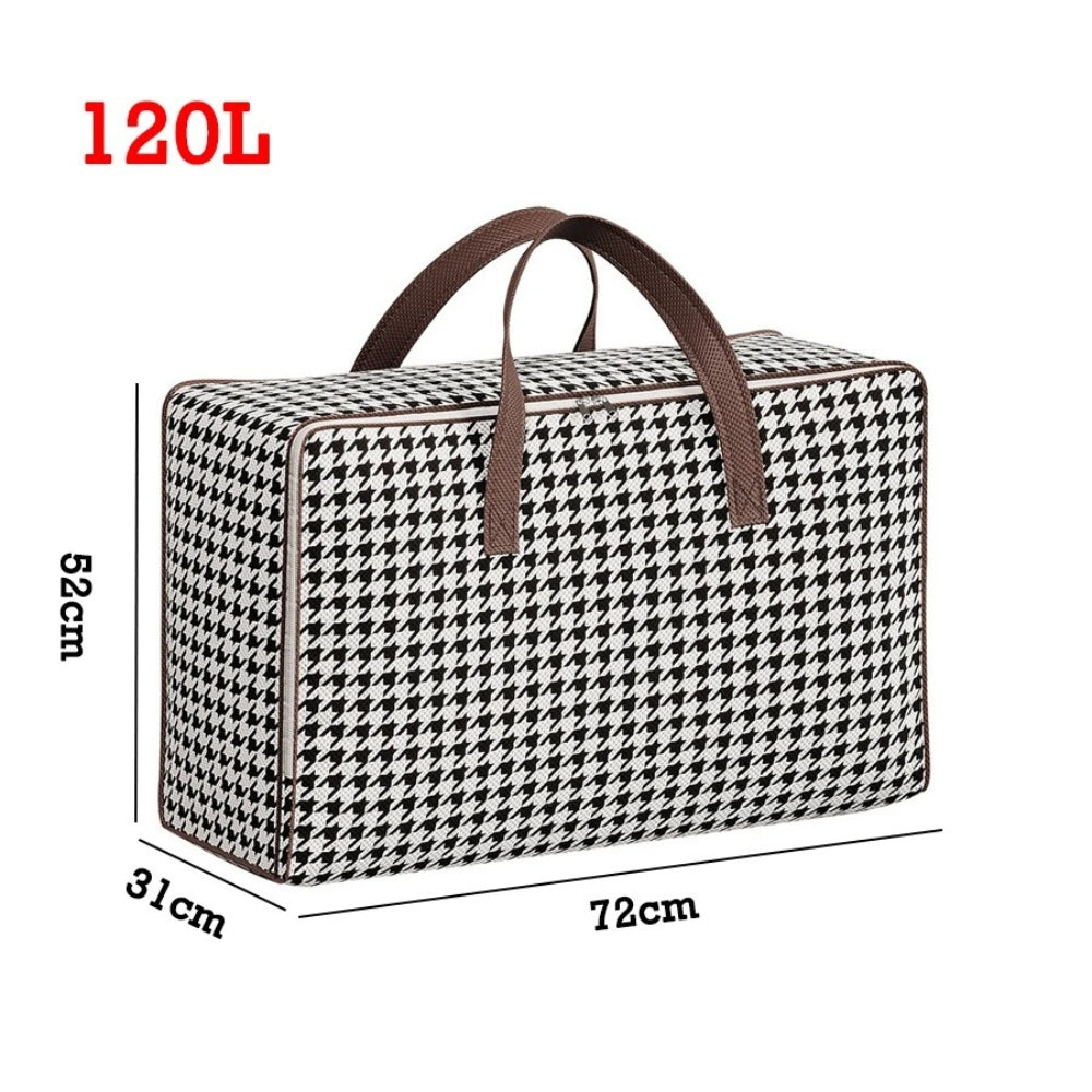 Large Capacity Houndstooth Storage Suitcase