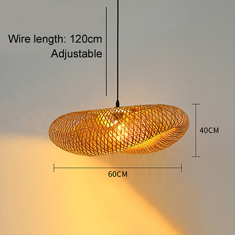 Rattan Woven Bamboo Pendant Light - LED Ceiling Fixture