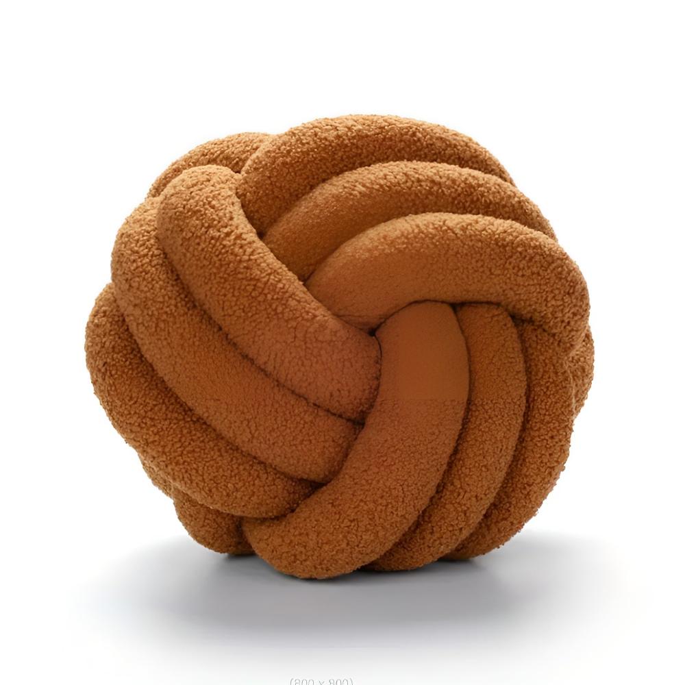 Knotted Lambswool Boucle Cushion with Flower Design