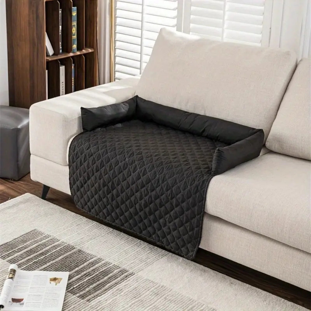 Water-Resistant Quilted Pet Sofa Protector with Bolster Cushions