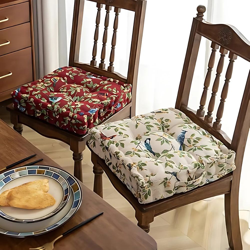Whimsical Bird and Leaf Outdoor Cushion