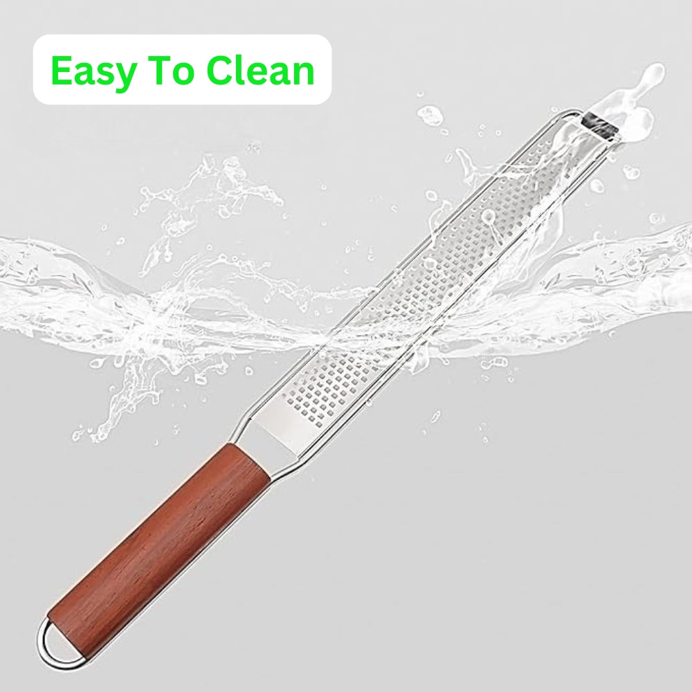 Stainless Steel Long-Handled Grater with Wooden Handle