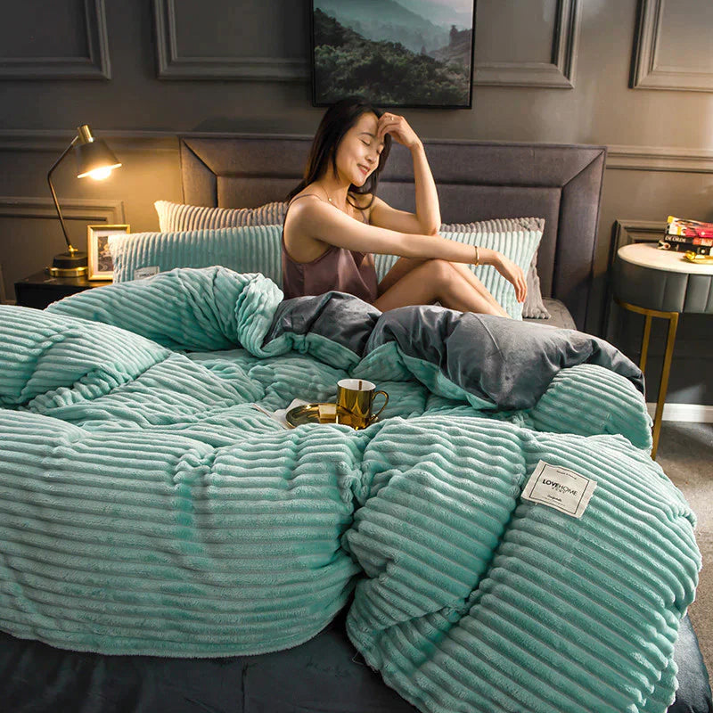 Luxurious Velvet Fleece Duvet Cover for Cozy Sleep