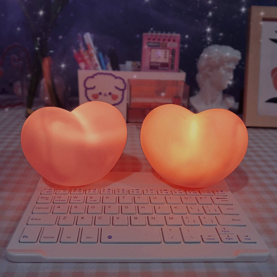Heart-Shaped Silicone LED Night Light Table Lamp