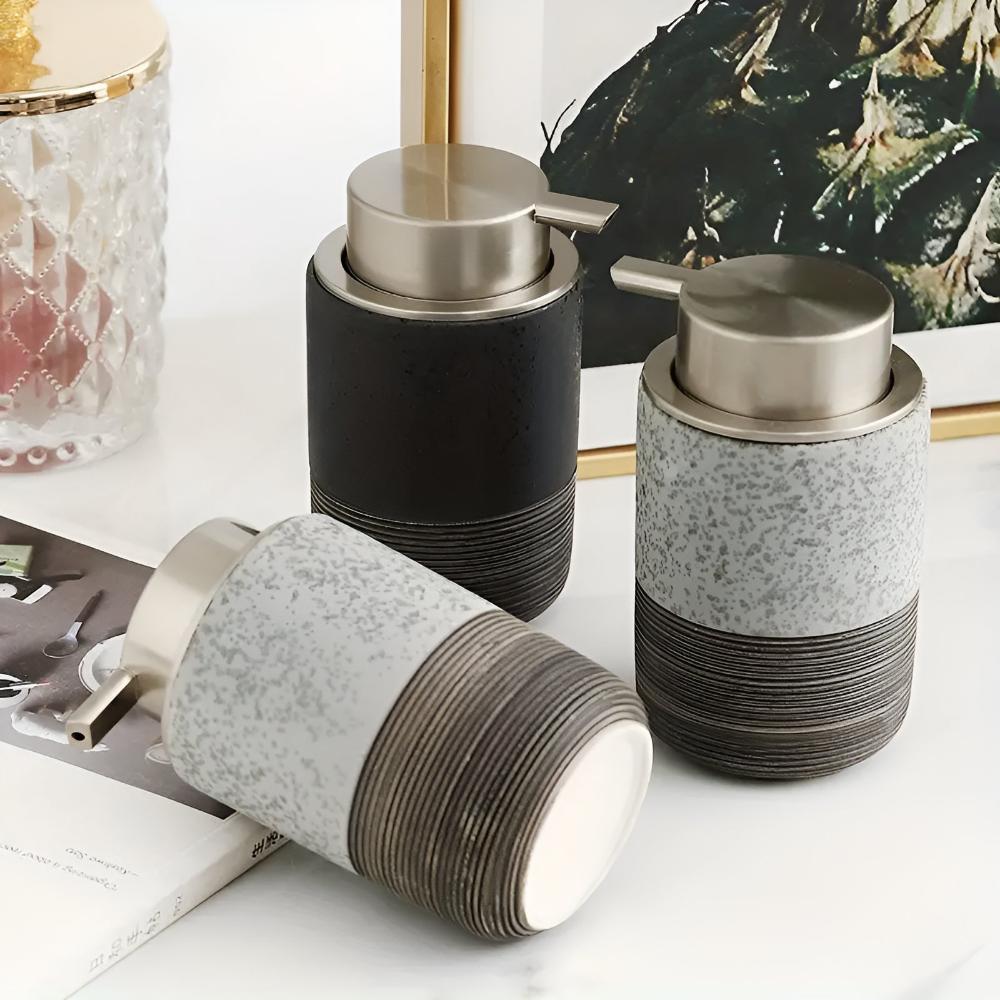 Matte Ceramic Soap Dispenser for Bathroom and Kitchen